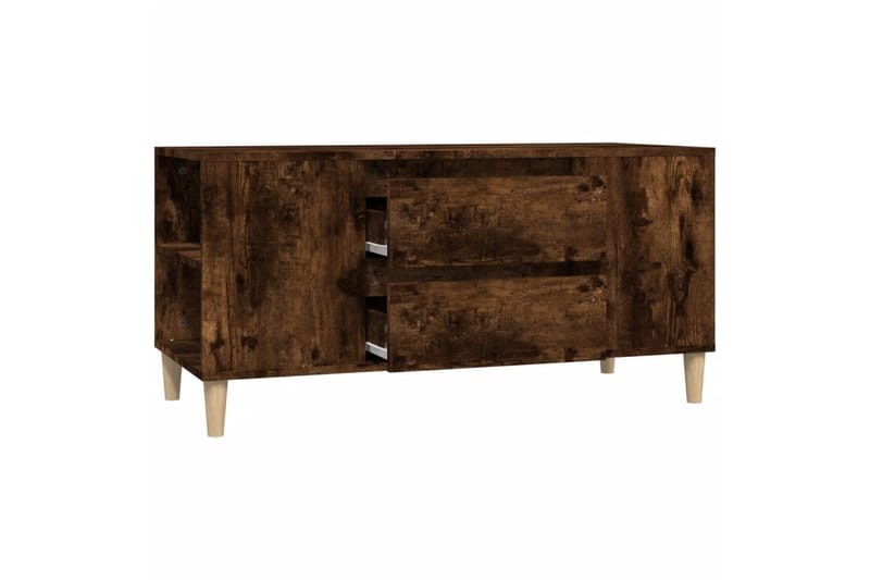 beBasic Tv-bänk rökfärgad ek 102x44,5x50 cm konstruerat trä - Brown - Möbler - Tv möbel & mediamöbel - TV bänk & mediabänk