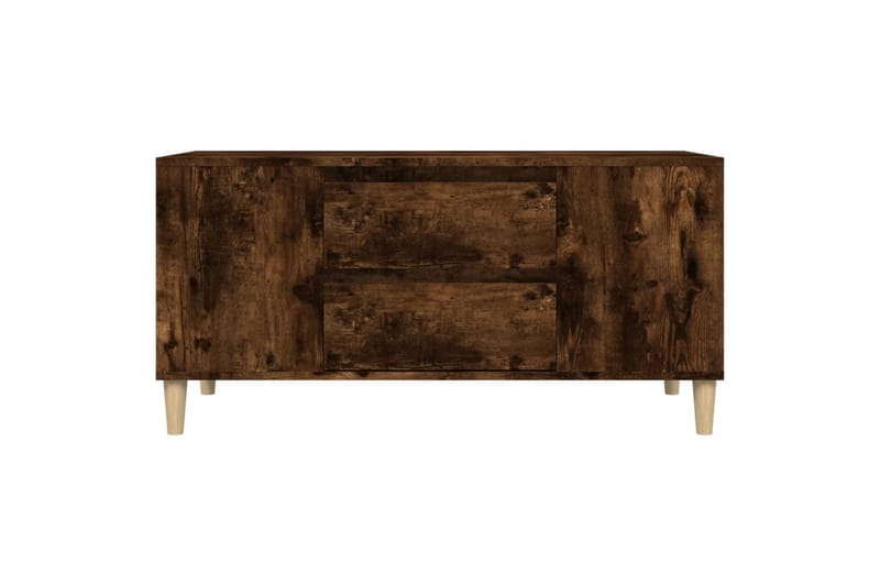 beBasic Tv-bänk rökfärgad ek 102x44,5x50 cm konstruerat trä - Brown - Möbler - Tv möbel & mediamöbel - TV bänk & mediabänk