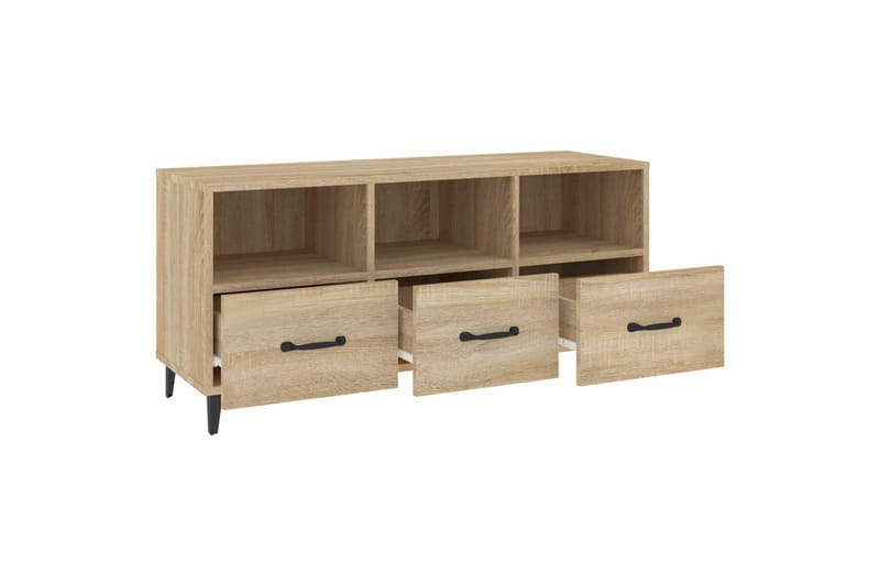 beBasic Tv-bänk sonoma-ek 102x35x50 cm konstruerat trä - Brown - Möbler - Tv möbel & mediamöbel - TV bänk & mediabänk