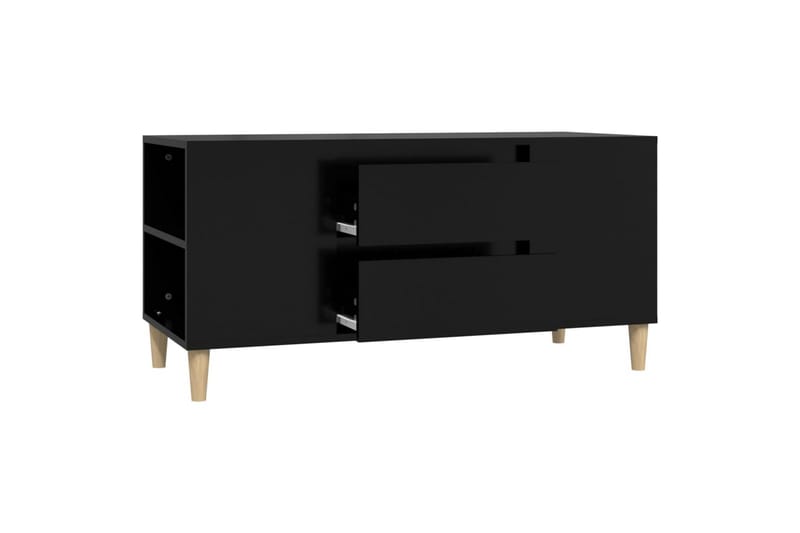 beBasic Tv-bänk svart 102x44,5x50 cm konstruerat trä - Black - Möbler - Tv möbel & mediamöbel - TV bänk & mediabänk