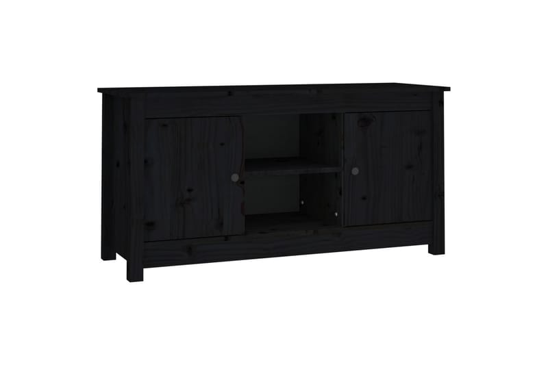 beBasic Tv-bänk svart 103x36,5x52 cm massiv furu - Black - TV bänk & mediabänk