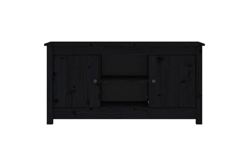 beBasic Tv-bänk svart 103x36,5x52 cm massiv furu - Black - TV bänk & mediabänk