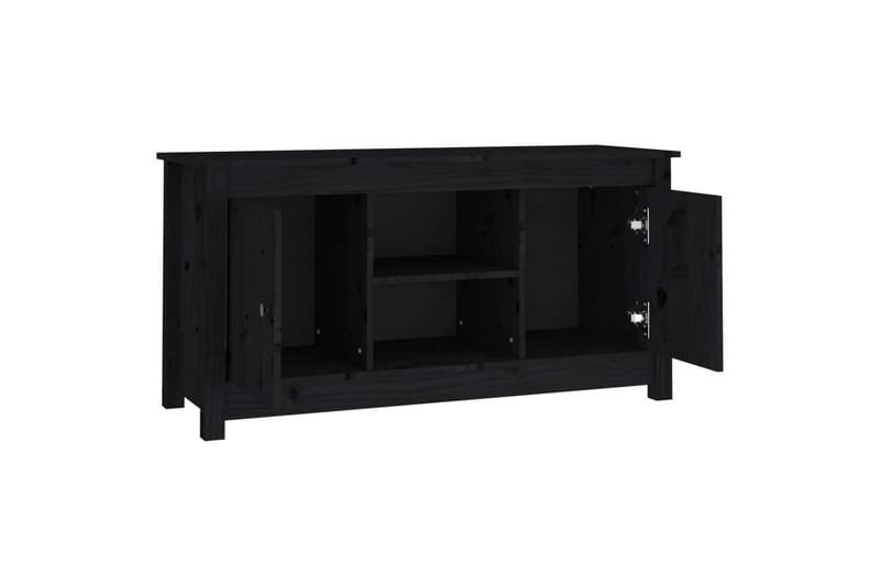 beBasic Tv-bänk svart 103x36,5x52 cm massiv furu - Black - TV bänk & mediabänk