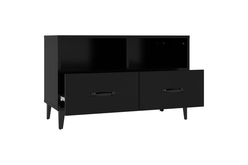 beBasic Tv-bänk svart 80x36x50 cm konstruerat trä - Black - TV bänk & mediabänk