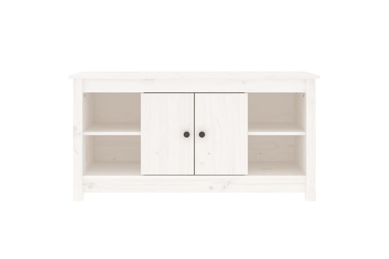 beBasic Tv-bänk vit 103x36,5x52 cm massiv furu - White - TV bänk & mediabänk