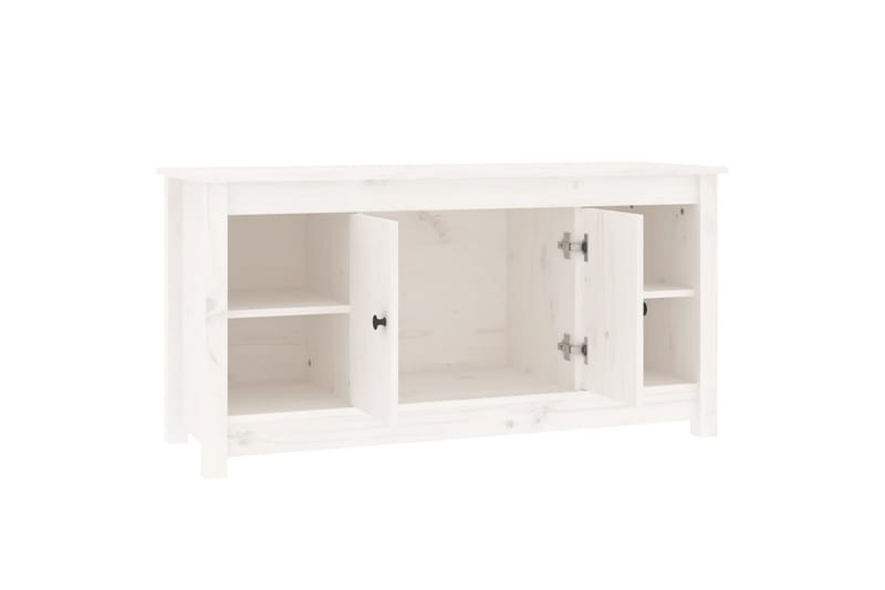 beBasic Tv-bänk vit 103x36,5x52 cm massiv furu - White - TV bänk & mediabänk