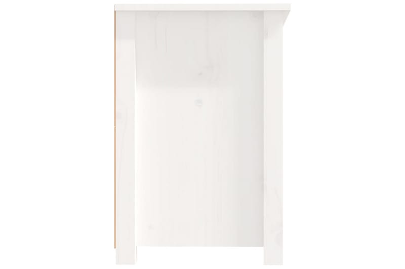 beBasic Tv-bänk vit 114x35x52 cm massiv furu - White - TV bänk & mediabänk