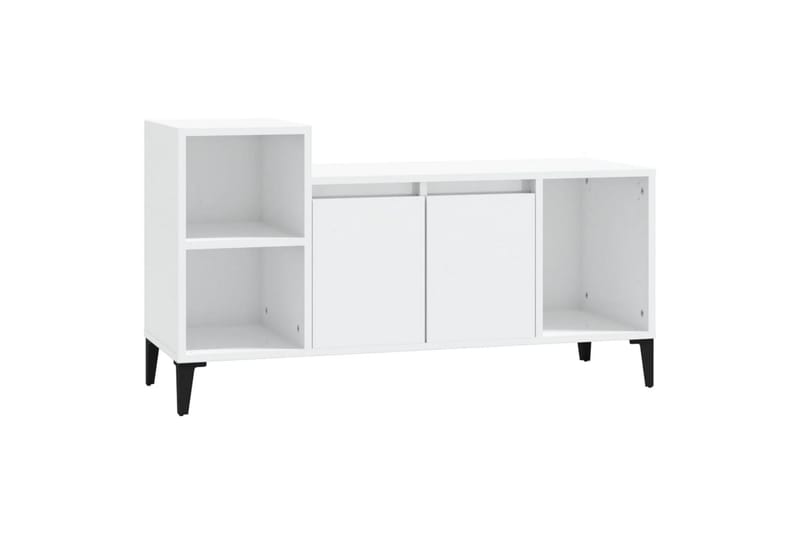 beBasic Tv-bänk vit högglans 100x35x55 cm konstruerat trä - White - TV bänk & mediabänk