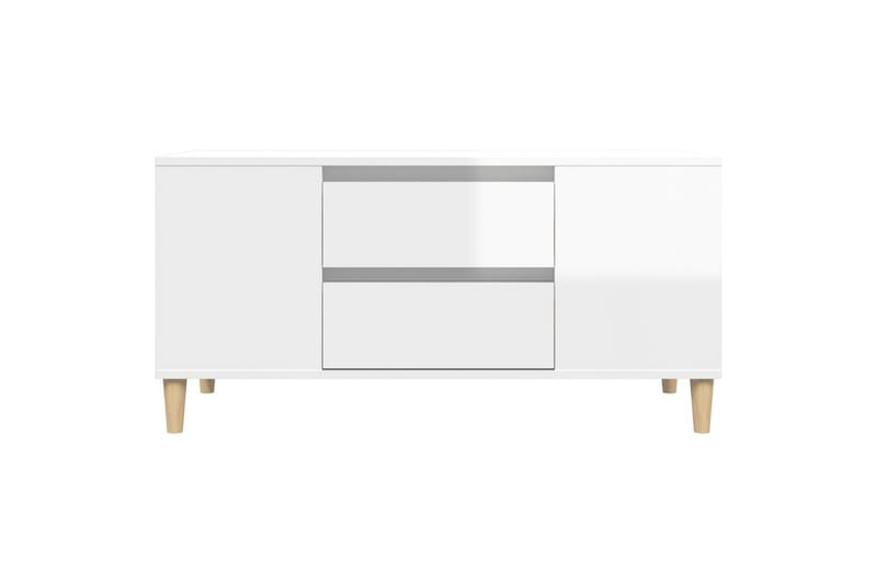 beBasic Tv-bänk vit högglans 102x44,5x50 cm konstruerat trä - White - TV bänk & mediabänk