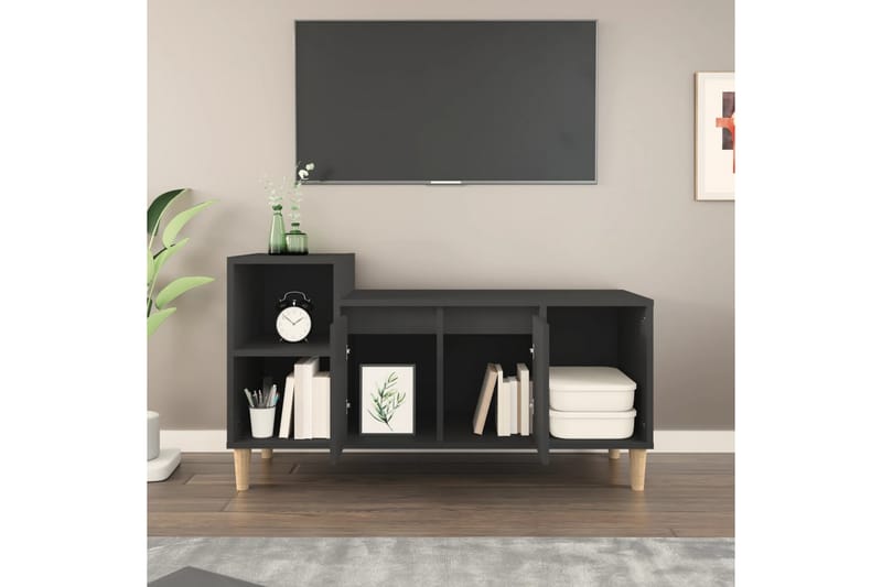 beBasic TV-skåp svart 100x35x55 cm konstruerat trä - Black - TV skåp