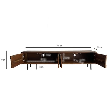 Belara TV-bänk 160 cm 3D-mönster - varm ljusbrun och svarta ben - Möbler - Tv möbel & mediamöbel - TV bänk & mediabänk