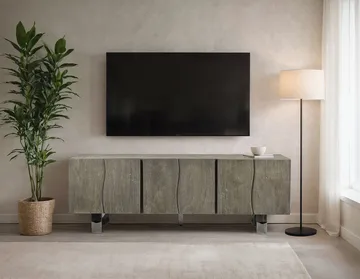 Belela TV-bänk 160 cm - rökgrå och krom - Möbler - Tv möbel & mediamöbel - TV bänk & mediabänk