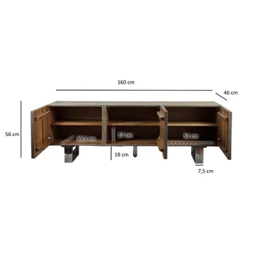 Belela TV-bänk 160 cm - rökgrå och krom - Möbler - Tv möbel & mediamöbel - TV bänk & mediabänk
