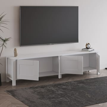 Belor Golvstående TV Bänk 160 cm med Förvaring i Målat Trä - Vit - Möbler - Tv möbel & mediamöbel - TV bänk & mediabänk
