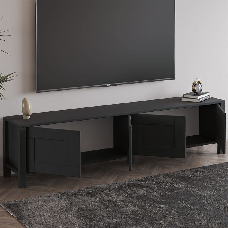 Belor TV-bänk 160x45x35 cm - Antracit - Möbler - Tv möbel & mediamöbel - TV bänk & mediabänk