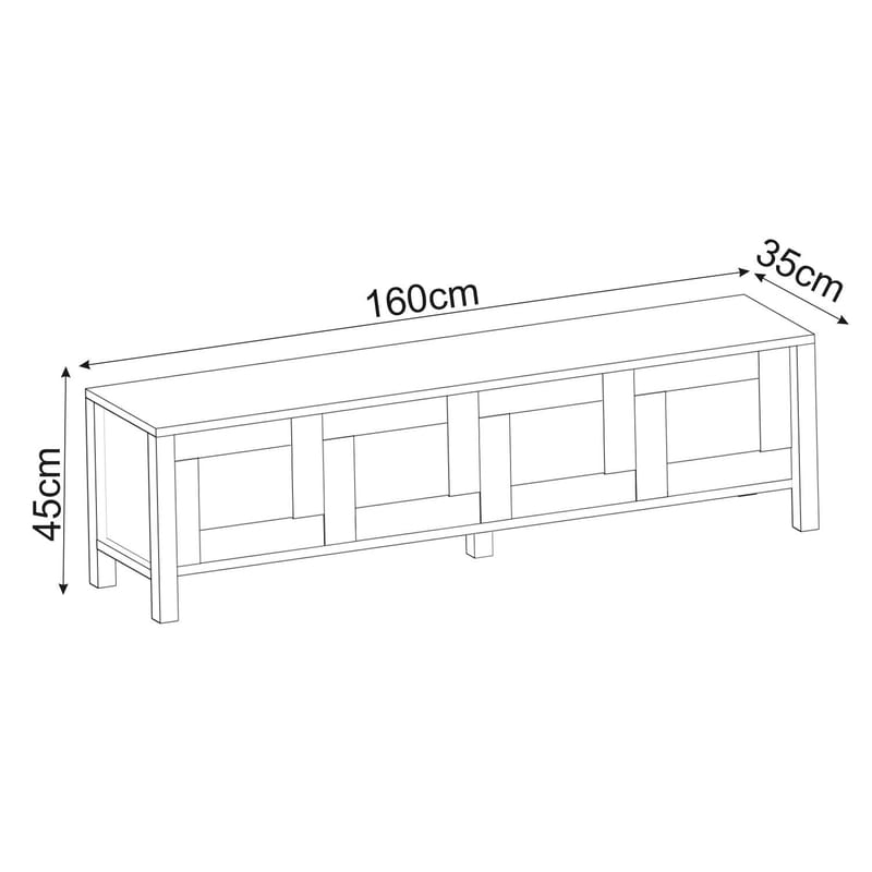 Belor TV-b änk 160x45x35 cm - Vit - Möbler - Tv möbel & mediamöbel - TV bänk & mediabänk