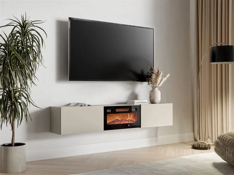 Berik Tv-bänk 180 cm - beige och svart - Möbler - Tv möbel & mediamöbel - TV bänk & mediabänk