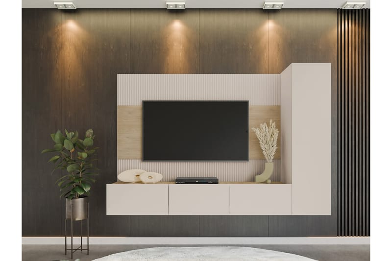 Bernice Tv-skåp 220x38 cm - Beige - Möbler - Tv möbel & mediamöbel - TV skåp