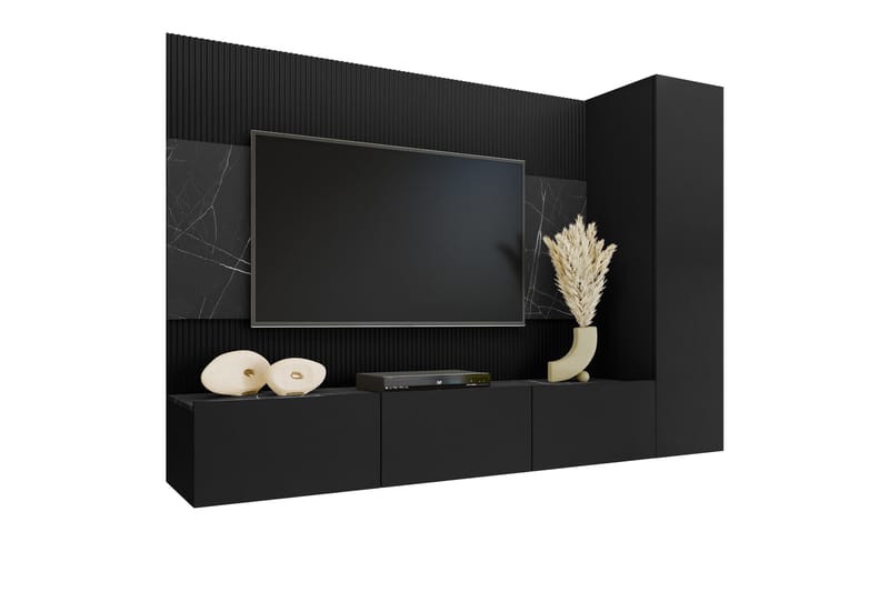 Bernice Tv-skåp 220x38 cm - Svart - Möbler - Tv möbel & mediamöbel - TV skåp