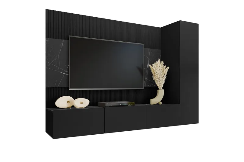 Bernice Tv-skåp 220x38 cm - Svart - Möbler - Tv möbel & mediamöbel - TV-möbelset