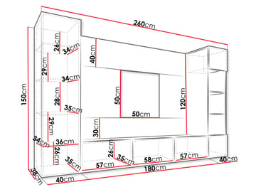 Bernice Tv-skåp 260 cm - brun - Möbler - Tv möbel & mediamöbel - TV-möbelset