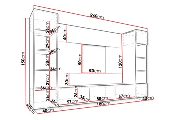 Bernice Tv-skåp 260x38 cm - Beige - Möbler - Tv möbel & mediamöbel - TV-möbelset