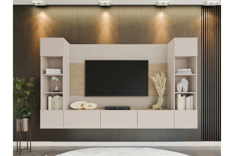 Bernice Tv-skåp 260x38 cm - Beige - Möbler - Tv möbel & mediamöbel - TV-möbelset