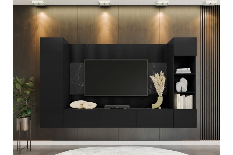 Bernice Tv-skåp 260x38 cm - Svart - Möbler - Tv möbel & mediamöbel - TV skåp