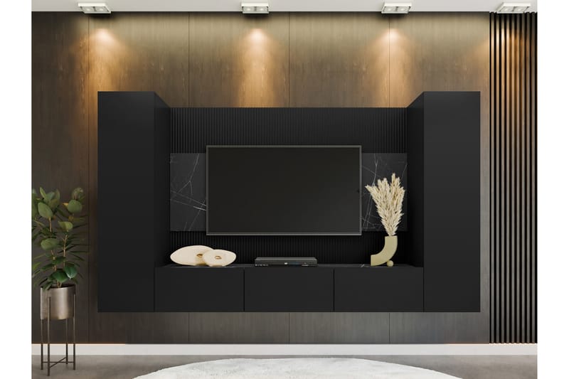 Bernice Tv-skåp 260x38 cm - Svart - Möbler - Tv möbel & mediamöbel - TV skåp