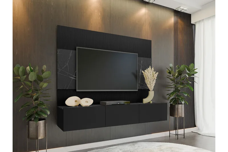 Bernice Tv-skåp 38x150 cm - Svart - Möbler - Tv möbel & mediamöbel - TV-möbelset