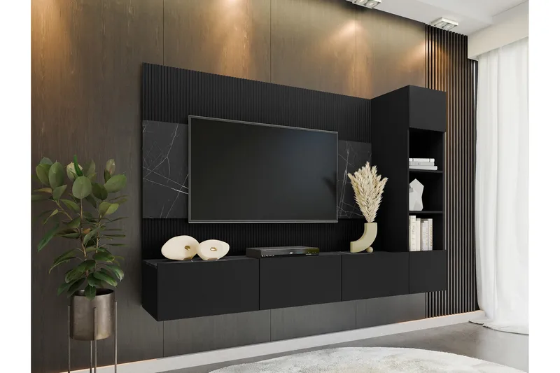 Bernice Tv-skåp 38x150 cm - Svart - Möbler - Tv möbel & mediamöbel - TV-möbelset