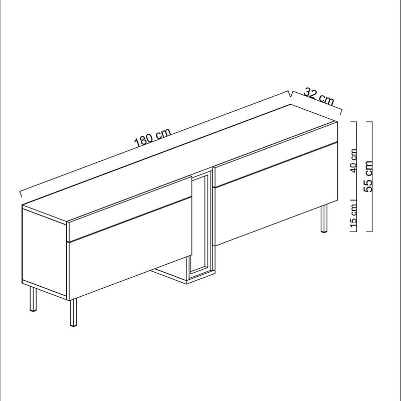 Berriaren TV-bänk 180 cm - Vit - Möbler - Tv möbel & mediamöbel - Mediastativ & väggfäste