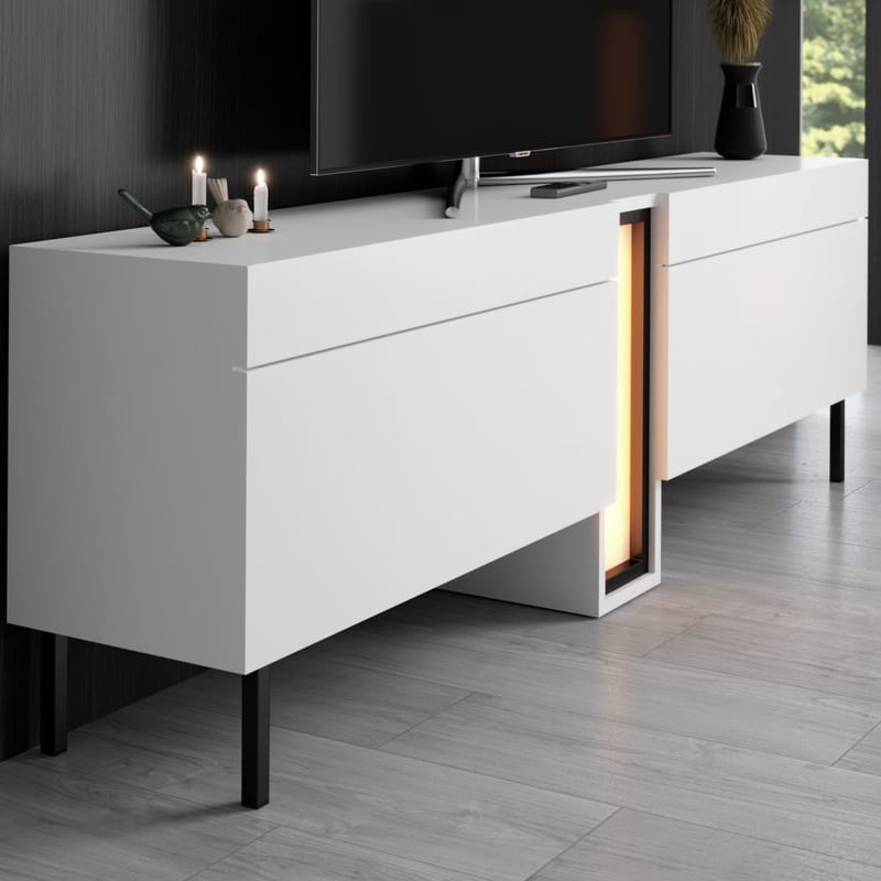 Berriaren TV-bänk 180 cm - Vit - Möbler - Tv möbel & mediamöbel - Mediastativ & väggfäste