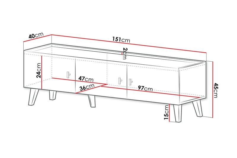 Betsi Tv-bänk 151x40 cm - Möbler - Tv möbel & mediamöbel - TV bänk & mediabänk