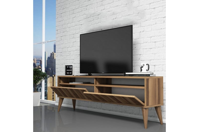Bexheti Golvstående TV Bänk 150 cm med Förvaring i Valnöt - Brun - Möbler - Tv möbel & mediamöbel - TV bänk & mediabänk