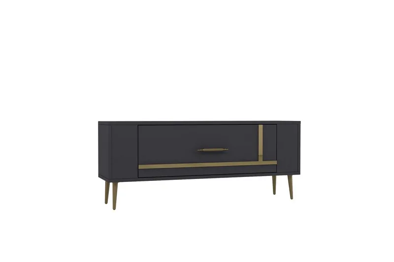 Beyra Tv-bänk 120 cm - Antracit/Guld - Möbler - Tv möbel & mediamöbel - TV bänk & mediabänk