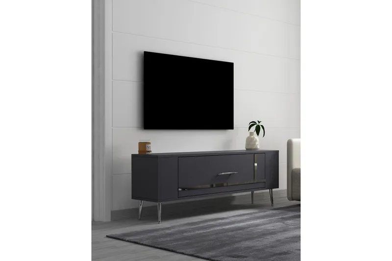 Beyra Tv-bänk 120 cm - Antracit/Silver - Möbler - Tv möbel & mediamöbel - TV bänk & mediabänk