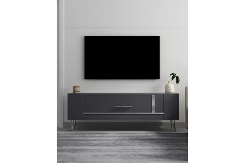 Beyra Tv-bänk 120 cm - Antracit/Silver - Möbler - Tv möbel & mediamöbel - TV bänk & mediabänk