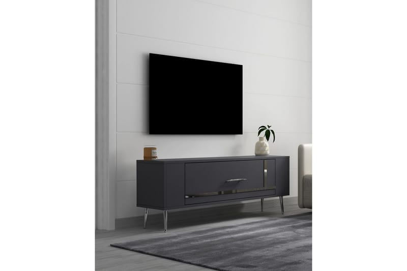 Beyra Tv-bänk 120 cm - Antracit/Silver - Möbler - Tv möbel & mediamöbel - TV bänk & mediabänk