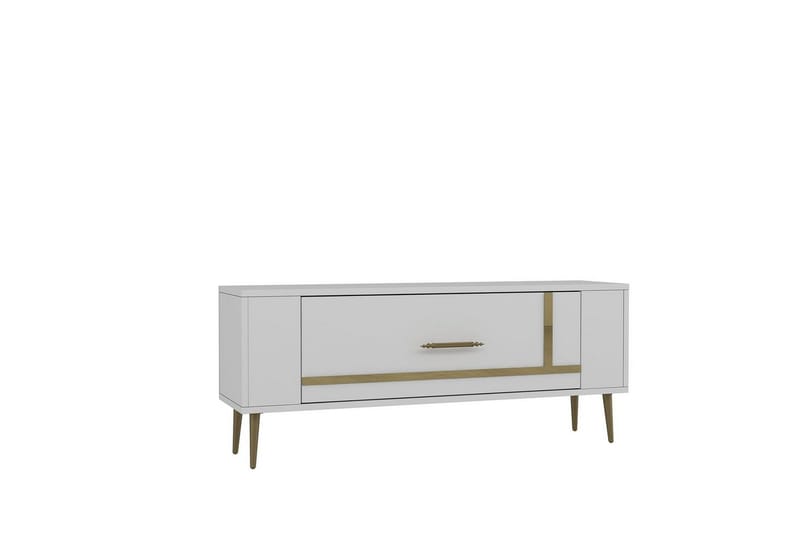 Beyra Tv-bänk 120 cm - Vit/Guld - Möbler - Tv möbel & mediamöbel - TV bänk & mediabänk