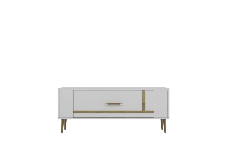Beyra Tv-bänk 120 cm, Vit/Guld