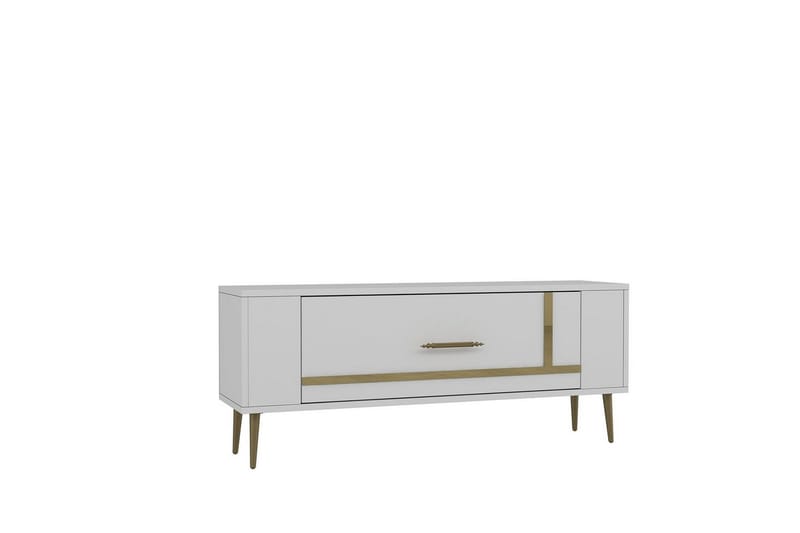Beyra Tv-bänk 120 cm - Vit/Guld - Möbler - Tv möbel & mediamöbel - TV bänk & mediabänk