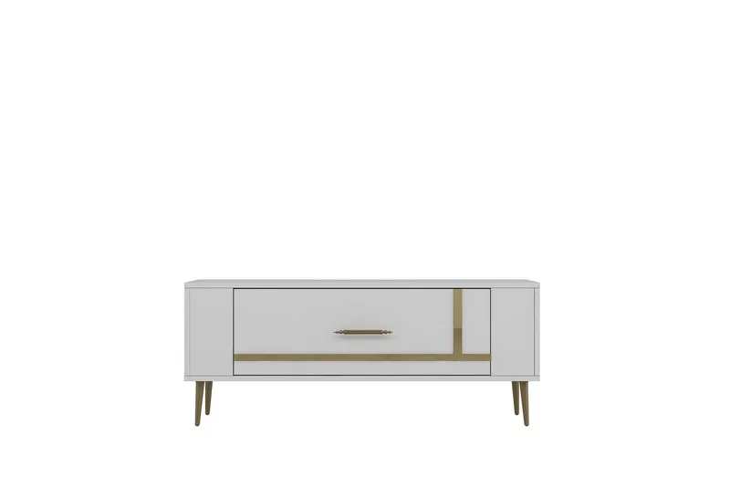Beyra Tv-bänk 120 cm, Vit/Guld