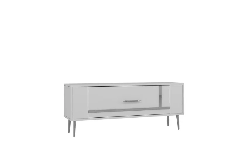 Beyra Tv-bänk 120 cm - Vit/Silver - Möbler - Tv möbel & mediamöbel - TV bänk & mediabänk