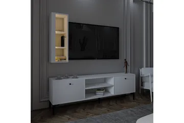 Bien Golvstående Tv Bänk 150 cm med Förvaring i Målat Trä - Vit - Möbler - Tv möbel & mediamöbel - TV bänk & mediabänk