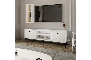 Bien Golvstående Tv Bänk 150 cm med Förvaring i Målat Trä - Vit - Möbler - Tv möbel & mediamöbel - TV bänk & mediabänk