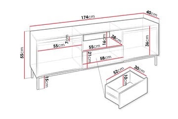 Bjurholm Tv-bänk 174 cm - Vit - Möbler - Tv möbel & mediamöbel - TV bänk & mediabänk