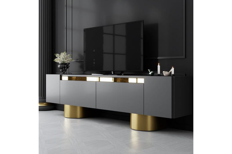Bohem Tv-bänk 180 cm - Guld/Antracit - Möbler - Tv möbel & mediamöbel - TV bänk & mediabänk