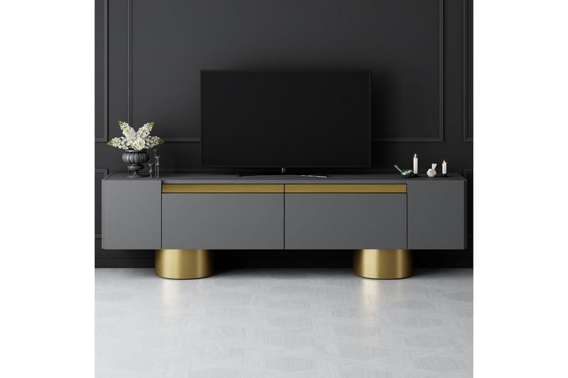 Bohem Tv-bänk 180 cm - Guld/Antracit - Möbler - Tv möbel & mediamöbel - TV bänk & mediabänk