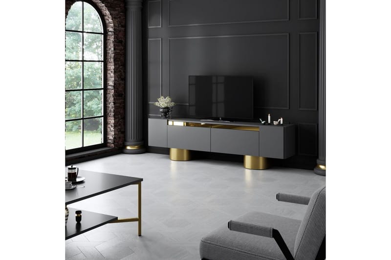 Bohem Tv-bänk 180 cm - Guld/Antracit - Möbler - Tv möbel & mediamöbel - TV bänk & mediabänk